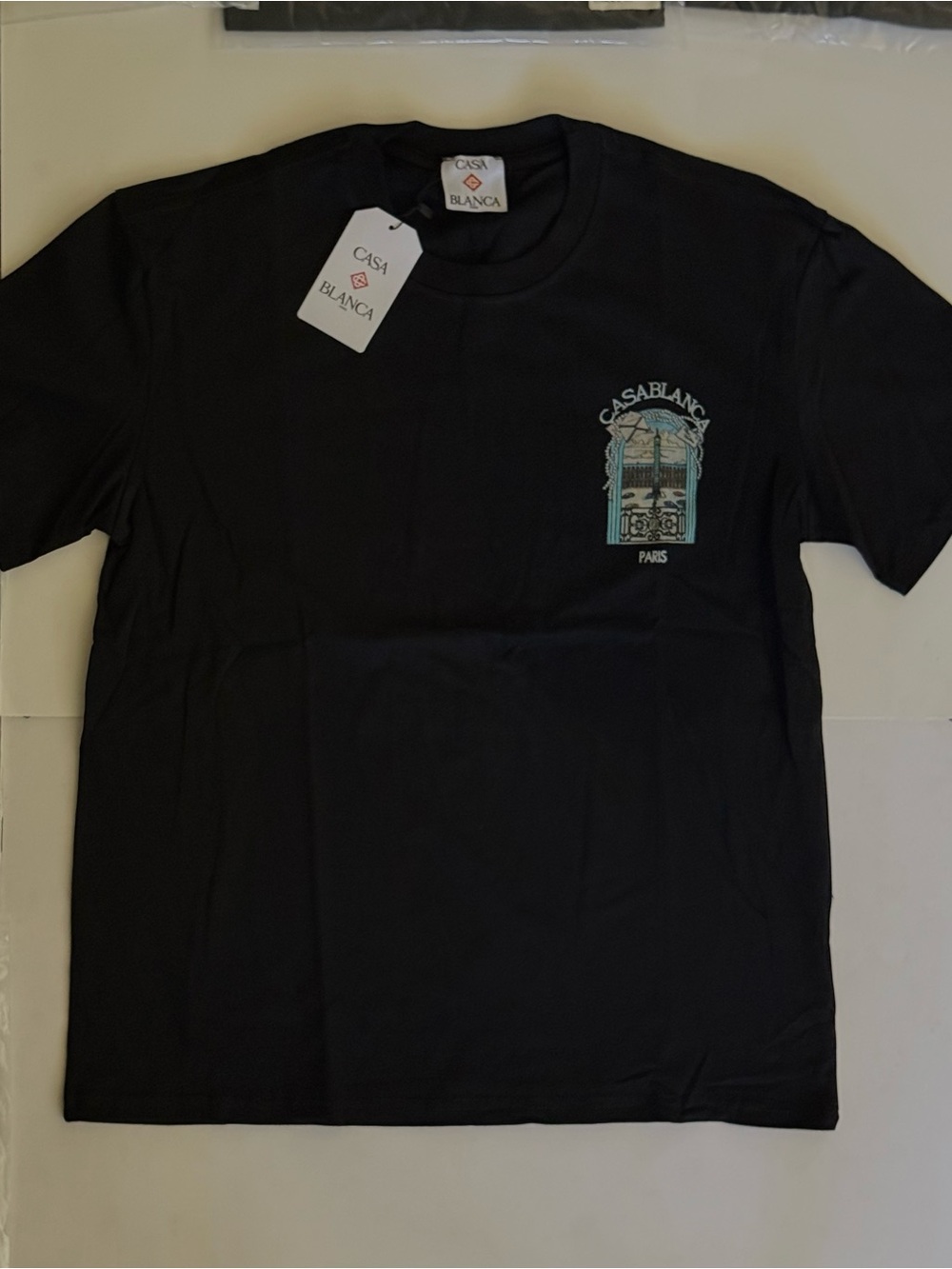 Casablanca Black Short Sleeve Logo Tee